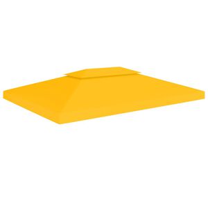 vidaXL nojumes jumta pārsegs, divdaļīgs, 310 g/m&sup2;, 4x3 m, dzeltens