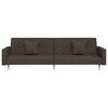 vidaXL 2-vietīga dīvāngulta ar diviem spilveniem, tum&scaron;i brūns audums