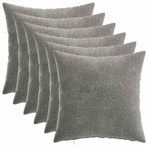 vidaXL Spilvenu pārvalks 6 gab. HEERLEN Tum&scaron;i pelēka 35 x 35 cm