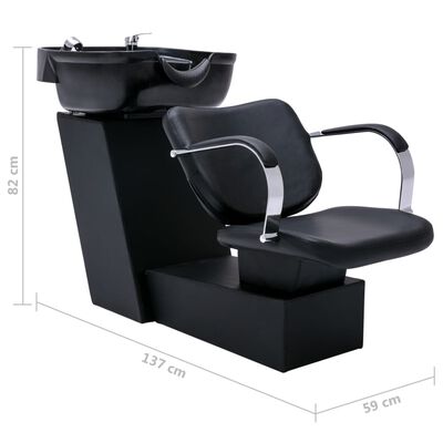 vidaXL frizieru krēsls ar izlietni un salona krēsli, mākslīgā āda