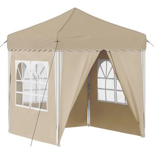 vidaXL Pop-up svinību teltis 195 x 195 x 245 cm Krēmkrāsa