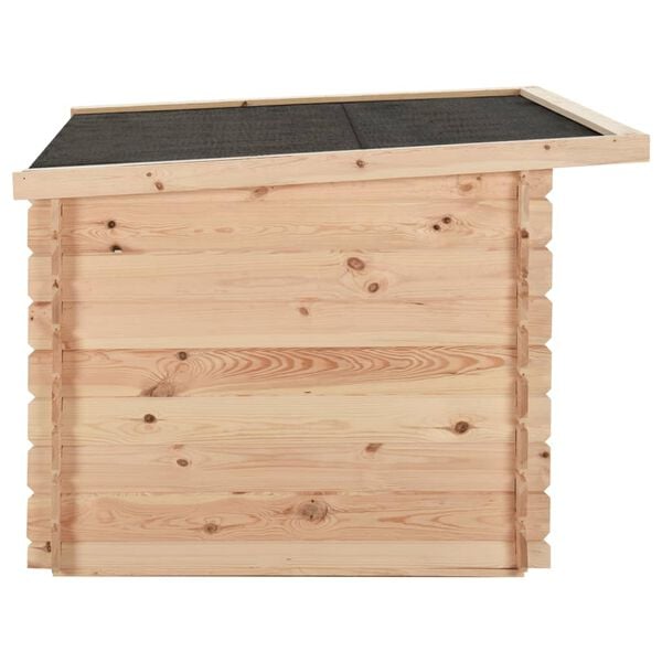vidaXL suņu būda, 122,5x118x82,6 cm, priedes masīvkoks, 14 mm