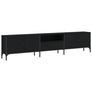 vidaXL TV plaukts, melns, 200x25x44 cm, inženierijas koks