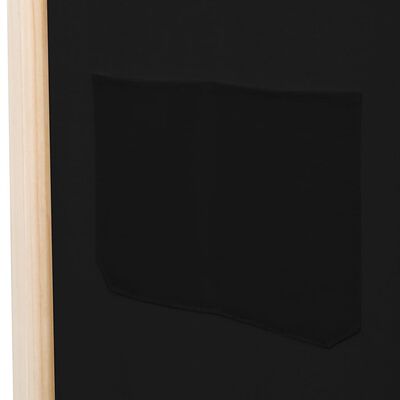 vidaXL 5-paneļu istabas aizslietnis, 200x170x4 cm, melns audums
