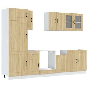 vidaXL 8-daļīgs virtuves skapītis komplekts, Kalmar, ozolkoka