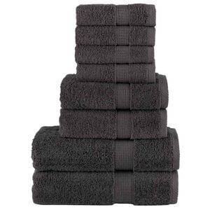 vidaXL dvieļu komplekts SOLUND, 8 gab., antracītpelēki, 600 gsm
