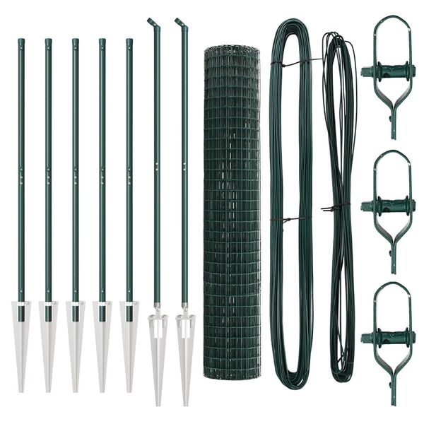 vidaXL Žogs ar stabu Zaļa 1,5 x 10 m Tērauds