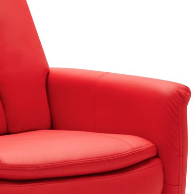 vidaXL paceļams krēsls, atgāžams, sarkana mākslīgā āda