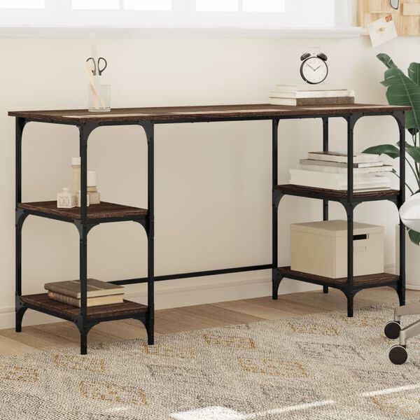 vidaXL rakstāmgalds, ozolkoka krāsa, 140x50x75 cm, inženierijas koks