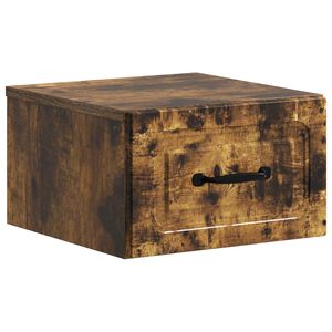 vidaXL Sienā stiprināms nakts skapis Kūpināts ozols 34,5 x 33 x 20 cm