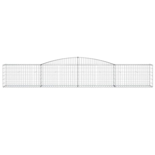 vidaXL arkveida gabiona grozi, 9 gb., 400x50x60/80cm, cinkota dzelzs