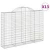 vidaXL arkveida gabiona grozi, 13gb., 200x30x140/160cm, cinkota dzelzs