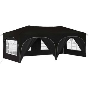 vidaXL Pop-up svinību teltis Melna 575 x 288 x 245 cm Oksforda audums