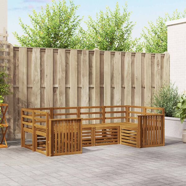 vidaXL Dīvāna komplekti 6 pcs Dabiska Cietā akācijas koks