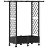 vidaXL Pacelta gulta ar treliem un jumtu Melns 122,5 x 40 x 127 cm PP