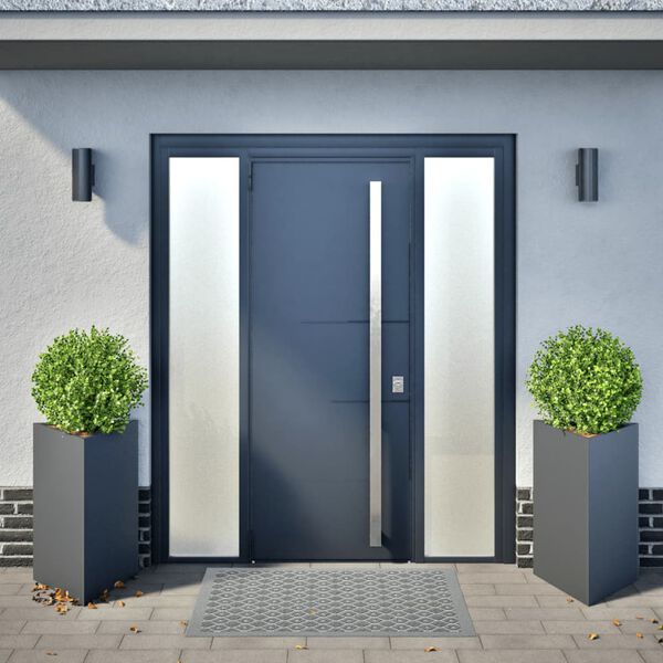 vidaXL dārza puķu kastes, 2 gab., pelēkas, 50x43x75 cm, tērauds