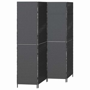 vidaXL Istabas dalītājs Melna 195 x 180 cm poliratāns