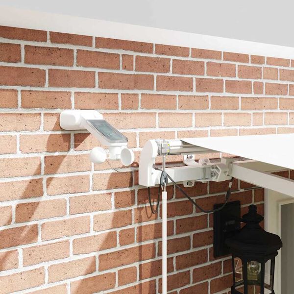 vidaXL Izvelkams jumtiņ&scaron; Balts 500 &times; 350 cm Poliesters un metāls