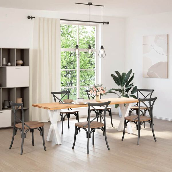 vidaXL ēdamgalda kājas, 2 gab., X-veida, baltas, 60x(72-73) cm, tērauds