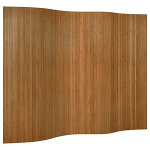 vidaXL istabas aizslietnis, brūns, platums 250 cm, augstums 165 cm, bambuss