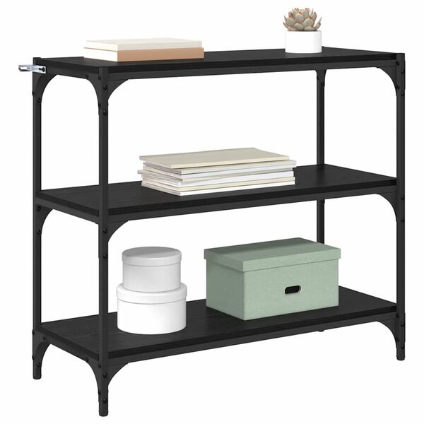 vidaXL Grāmatplaukts Melns ozolkoks 80 x 33 x 70,5 cm