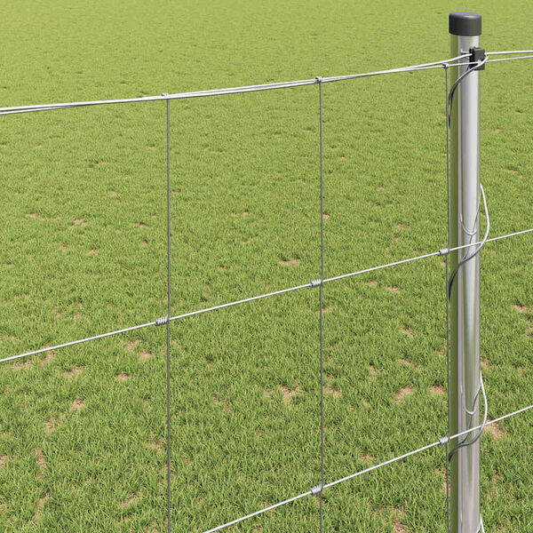 vidaXL Lauku žogs Sudraba 25 x 1,5 m Cinkots tērauds