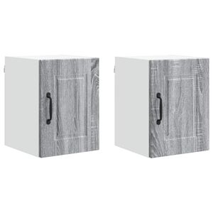 vidaXL Virtuves Skapis ar plauktu 2 pcs Pelēks Sonoma 30 x 31 x 40 cm