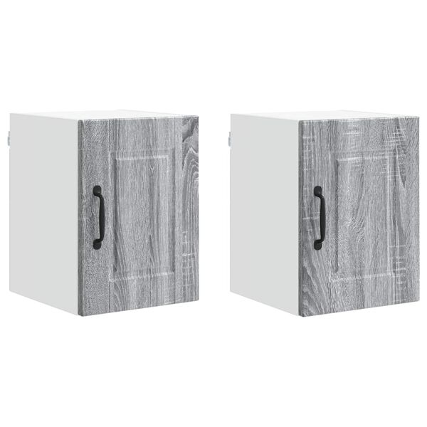 vidaXL Virtuves Skapis ar plauktu 2 pcs Pelēks Sonoma 30 x 31 x 40 cm