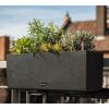 LECHUZA puķu kaste BALCONERA Stone 50 ALL-IN-ONE, melna