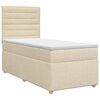 vidaXL Kontinentālā gulta ar matraci Krēmkrāsa 90 x 190 cm Audums