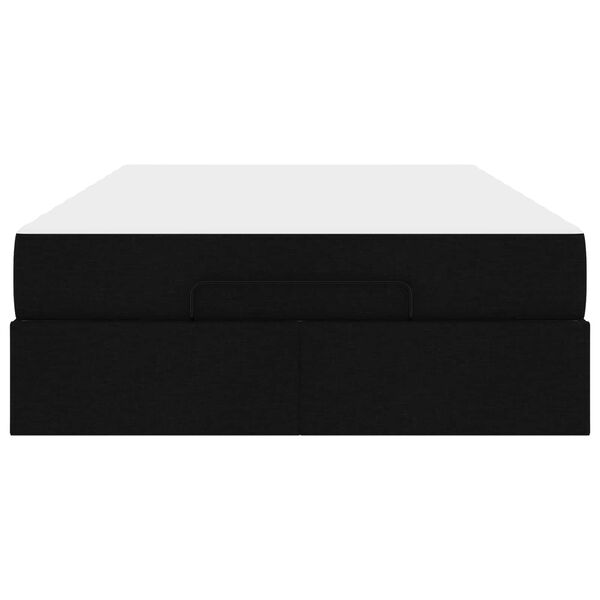 vidaXL Gultas rāmis ar matraci ar matraci 2 pcs Melna audums