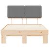 vidaXL Gultas rāmis ar polsterētu galvas balstu Gai&scaron;i pelēks