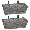 vidaXL Pakaramais stādāmā grozs 2 pcs Pelēka 48 x 22 x 15 cm
