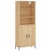 vidaXL augstais skapis, ozolkoka, 69,5x34x180 cm, inženierijas koks