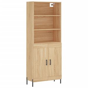 vidaXL augstais skapis, ozolkoka, 69,5x34x180 cm, inženierijas koks