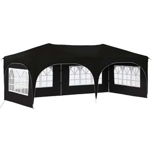 vidaXL Pop-up svinību teltis Melna 575 x 288 x 245 cm Oksforda audums