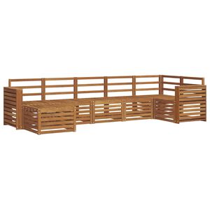 vidaXL Stūru dīvānu komplekts 7 pcs Dabiska Cietā akācijas koks