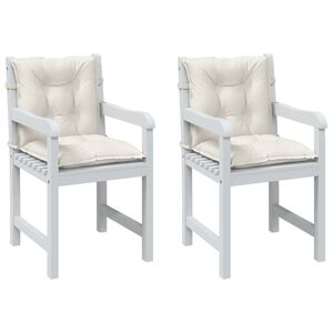 vidaXL dārza krēslu spilveni, 2 gab., krēmkrāsas, 100x50x7 cm, audums