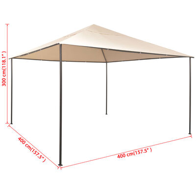 vidaXL dārza nojume, telts, 4x4 m, tērauds, bēša