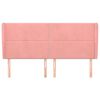 vidaXL galvgalis ar malām, 183x23x118/128 cm, rozā samts