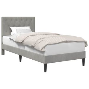 vidaXL Gultas rāmis ar galvas klāju Gai&scaron;i pelēka 80 x 200 cm Samts