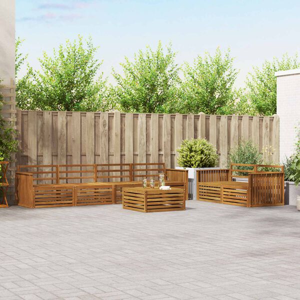 vidaXL Āra dīvānu komplekts 7 pcs Dabiska Cietā akācijas koks