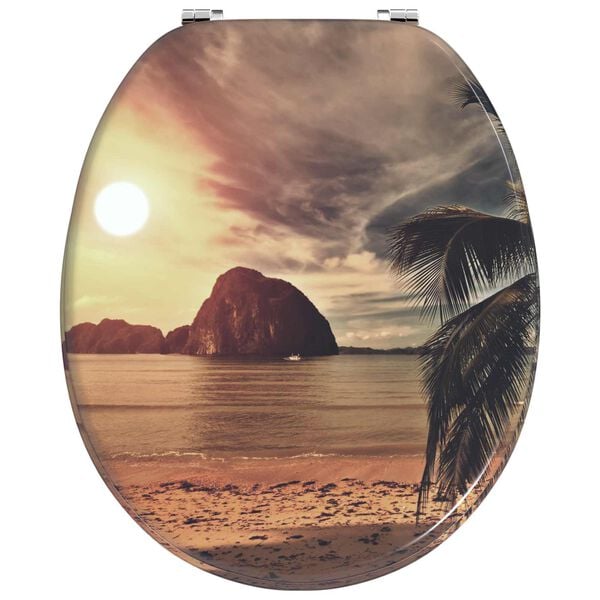 vidaXL Tualetes sēdeklis Oranža 44 x 38 cm MDF plāksne