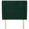 vidaXL galvgalis ar malām, 103x23x118/128 cm, tum&scaron;i zaļ&scaron; samts