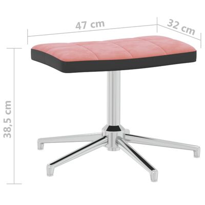 vidaXL atpūtas krēsls ar kāju balstu, rozā, samts un PVC