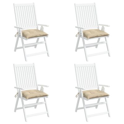 vidaXL dārza krēslu spilveni, 4 gab., bēši, 50x50x7 cm, audums