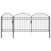vidaXL Dārza žoga vārti ar arkveida aug&scaron;u Pelēka 400 x 100 cm Tērauds