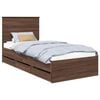 vidaXL Gultas rāmis Brūns ozols 90 x 200 cm Inženieru koks