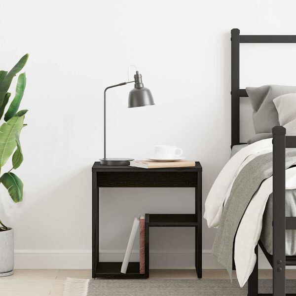 vidaXL Nakts skapītis Melns ozols 40 x 30 x 40 cm Inženierijas koks