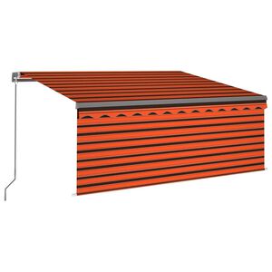 vidaXL izvelkama markīze ar žalūziju un LED, 3,5x2,5 m, oranži brūna
